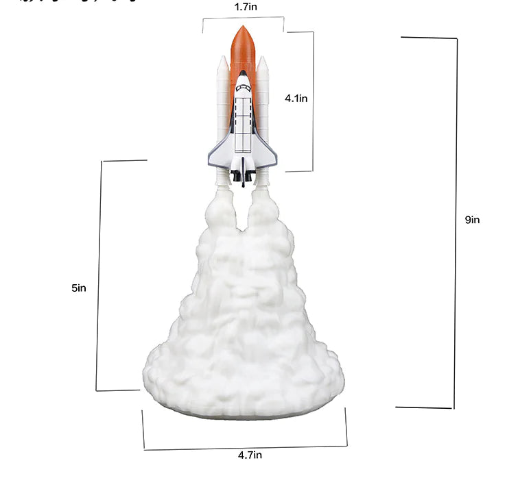 Creative Rocket Moon Night Light Table Lamp Decor