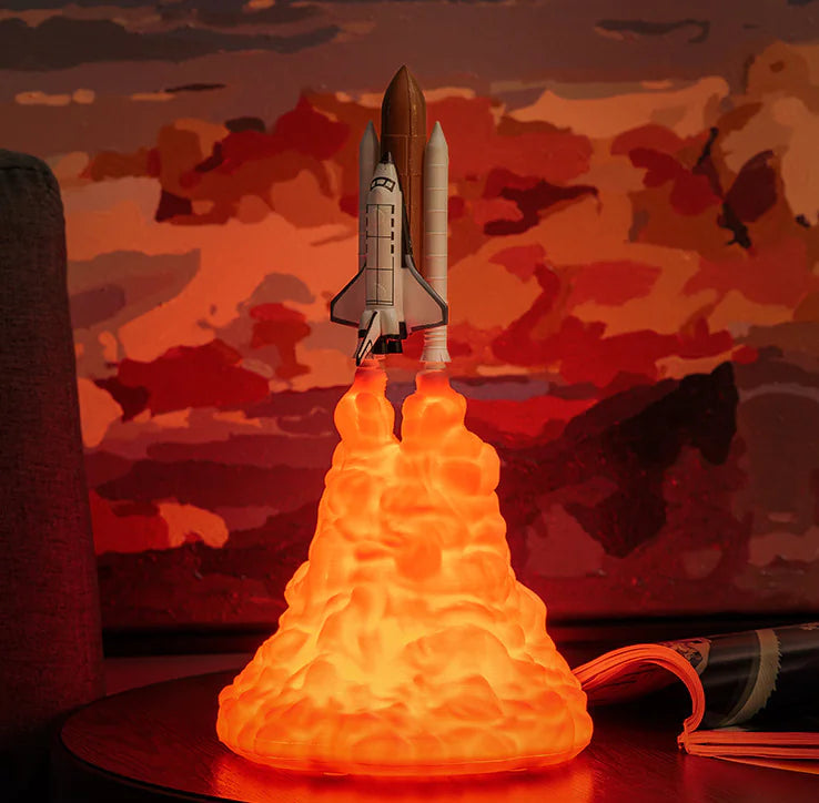 Creative Rocket Moon Night Light Table Lamp Decor