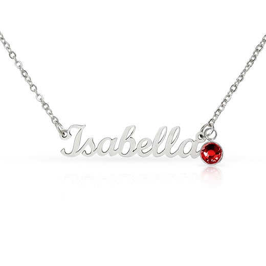 Custom Name Necklace with Birthstone - Proudly You