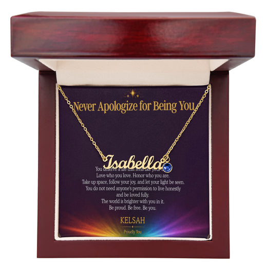 Custom Name Necklace with Birthstone - Proudly You
