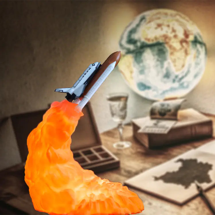 Creative Rocket Moon Night Light Table Lamp Decor