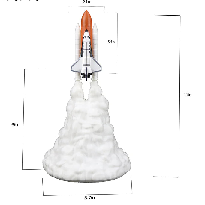 Creative Rocket Moon Night Light Table Lamp Decor