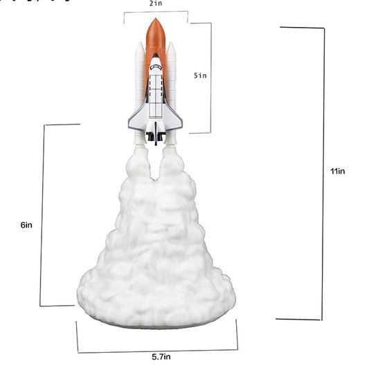 Creative Rocket Moon Night Light Table Lamp Decor