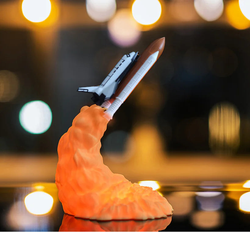 Creative Rocket Moon Night Light Table Lamp Decor