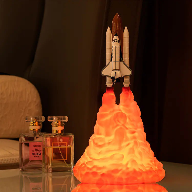 Creative Rocket Moon Night Light Table Lamp Decor