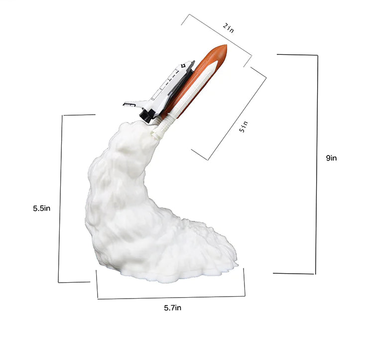Creative Rocket Moon Night Light Table Lamp Decor